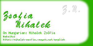 zsofia mihalek business card